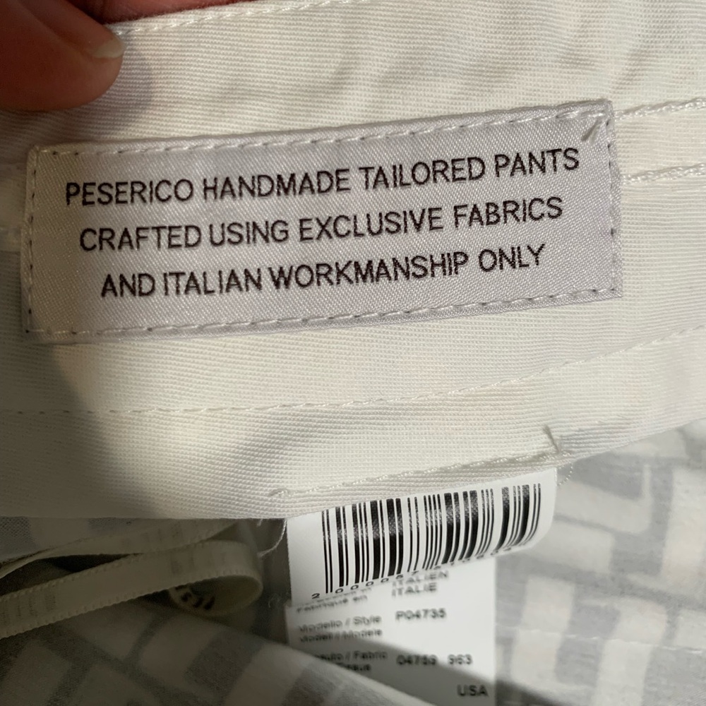 Perserico trouser straight leg ankle pant. Charcoal/white. Size 46 (US 10). - Picture 9 of 16